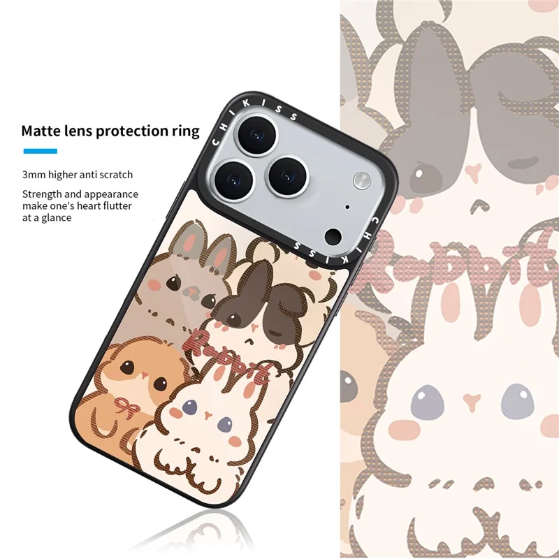 Capa para iPhone 17 Pro Max Compatível com MagSafe Impressão de Padrão TPU PC Vidro de Alta Alumínio-silício Capa de Telefone - Estilo A