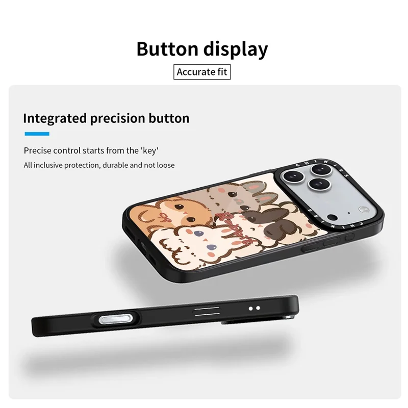 Capa para iPhone 17 Pro Max Compatível com MagSafe Impressão de Padrão TPU PC Vidro de Alta Alumínio-silício Capa de Telefone - Estilo A