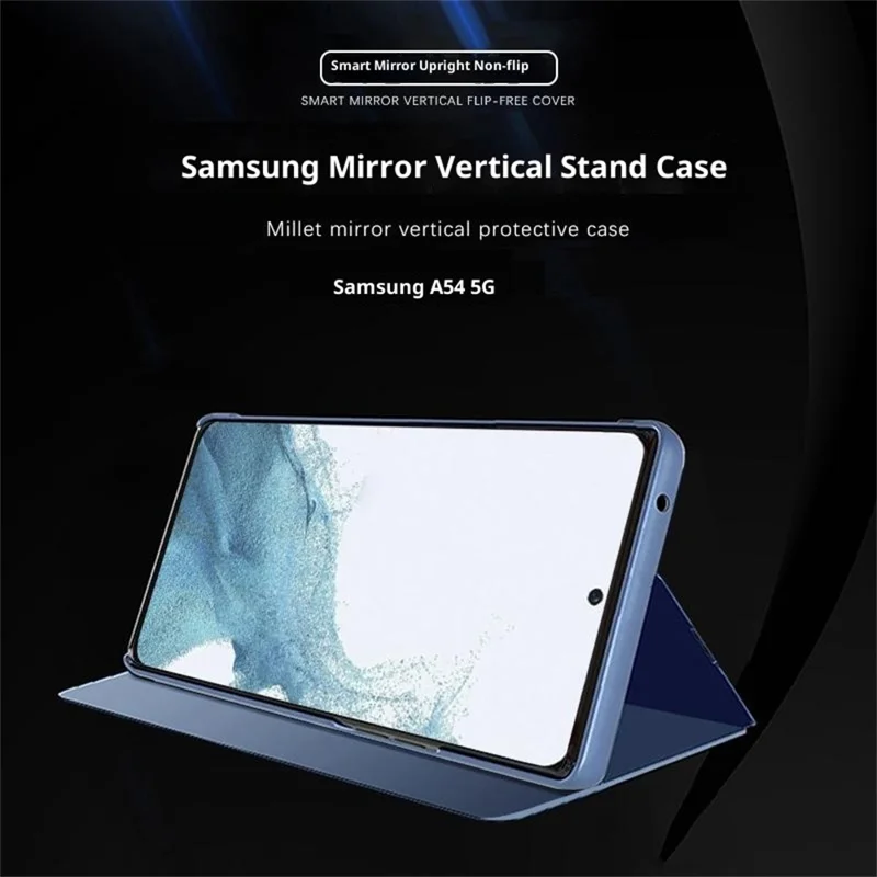 Voor Samsung Galaxy S26 / S26 Pro Hoesje met Transparant Venster Staander Lederen Flip Hoes - Blauw