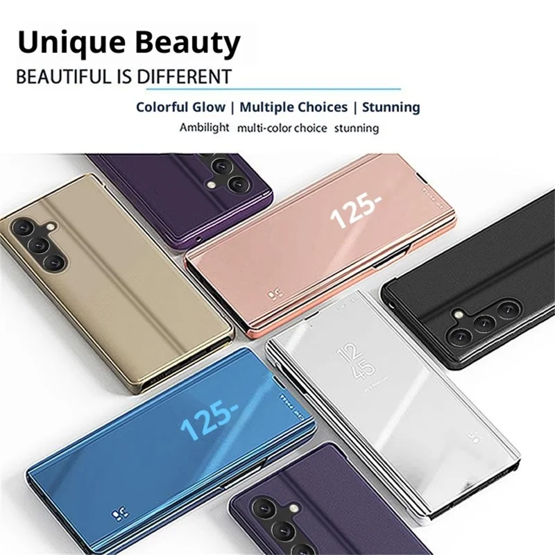 Voor Samsung Galaxy S26 / S26 Pro Hoesje met Transparant Venster Staander Lederen Flip Hoes - Blauw