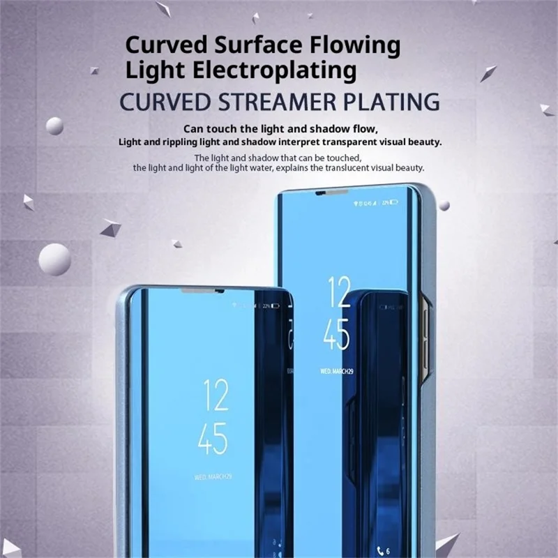 Samsung Galaxy S26 Ultra Funda Ventana Vista Soporte de Cuero Flip Cubierta de Teléfono - Azul