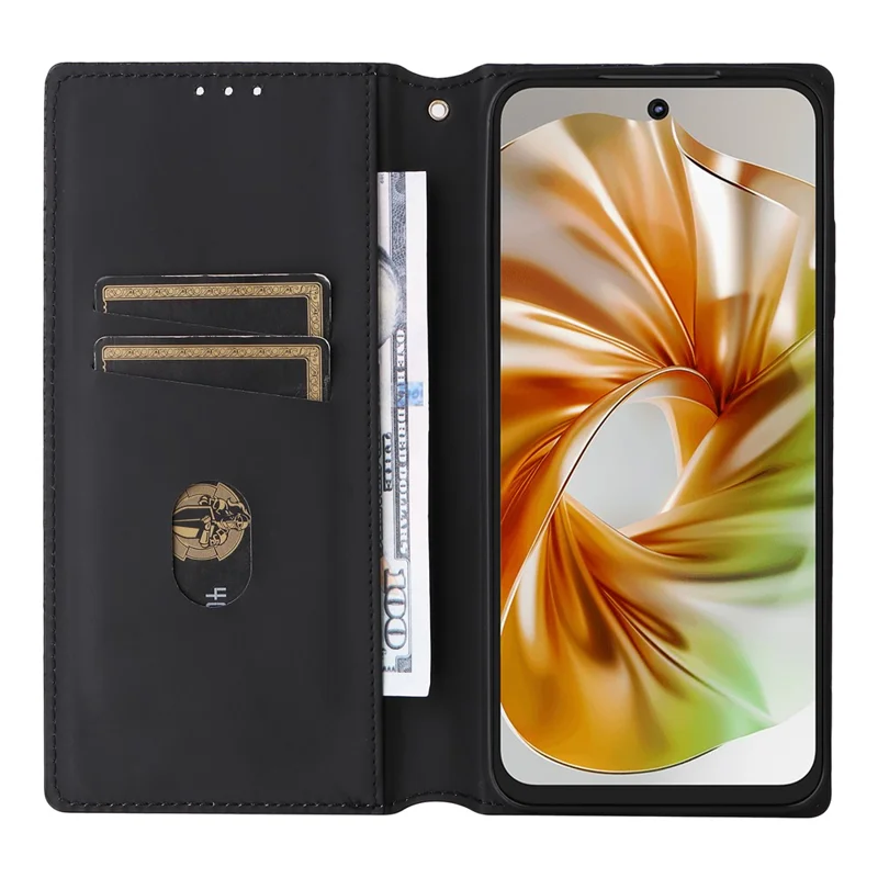 For ZTE nubia Focus 2 5G Case Wallet Rhombus Imprinted Leather Phone Cover - Black
