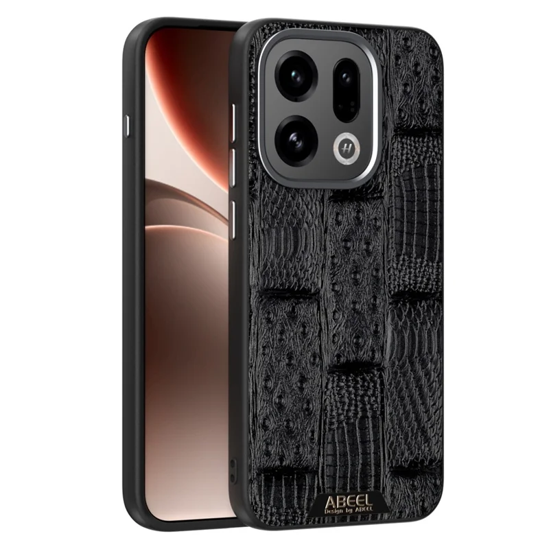 ABEEL Para Oppo Find X9 5G Capa Compatível com MagSafe Beast Texture Micro-Embossing Back Cover - Preto