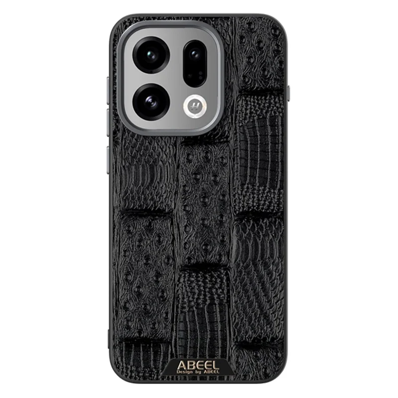 ABEEL Para Oppo Find X9 5G Capa Compatível com MagSafe Beast Texture Micro-Embossing Back Cover - Preto