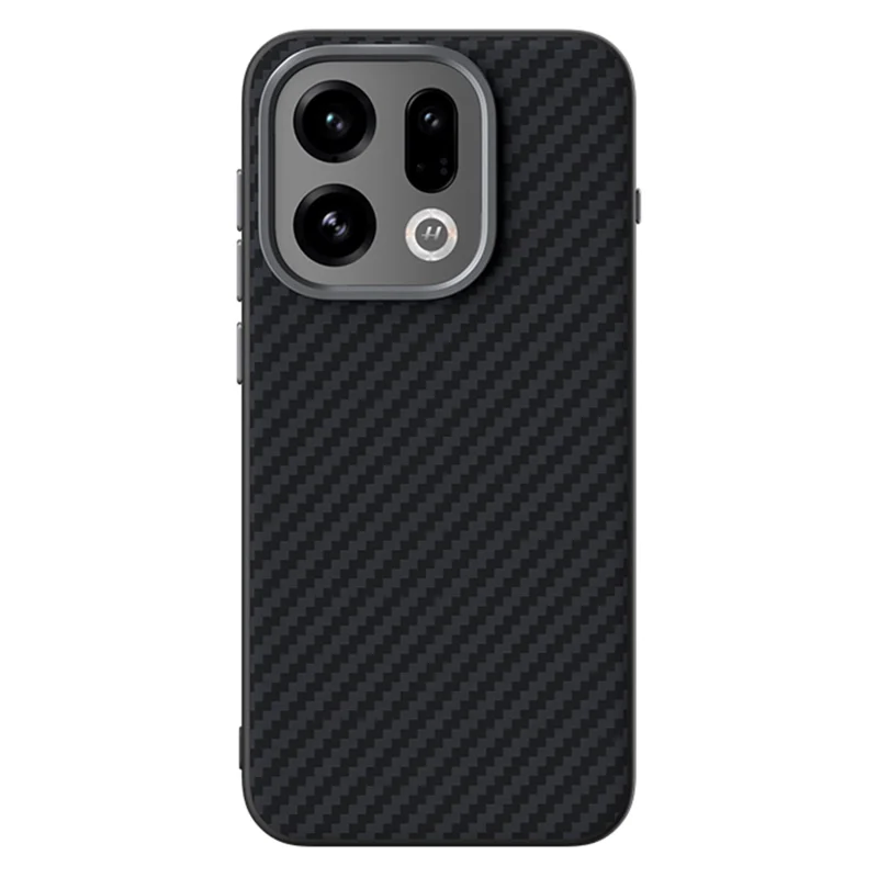 ABEEL لجهاز Oppo Find X9 5G غطاء خلفي متوافق مع MagSafe بتصميم ألياف كربونية - أسود