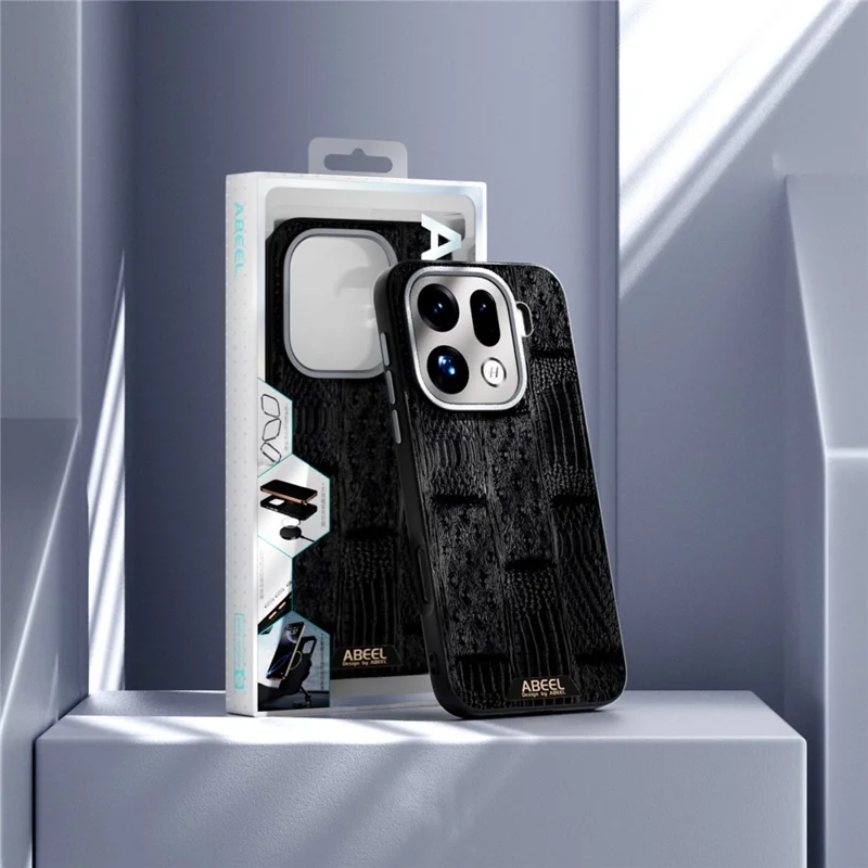 ABEEL voor Oppo Find X9 Pro 5G hoes compatibel met MagSafe Beeststructuur Micro-reliëf Achterkant - Zwart