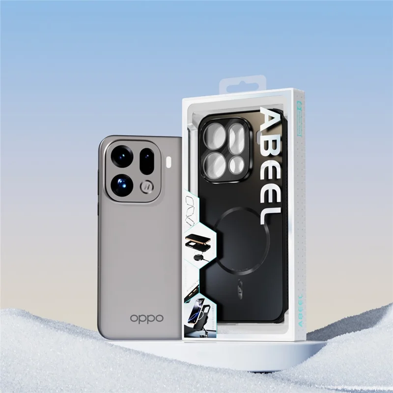 ABEEL Für Oppo Find X9 Pro 5G Magnetische Hülle TPU PC Kühlende Matte Handyrückseite mit Objektiv-Folie - Schwarz