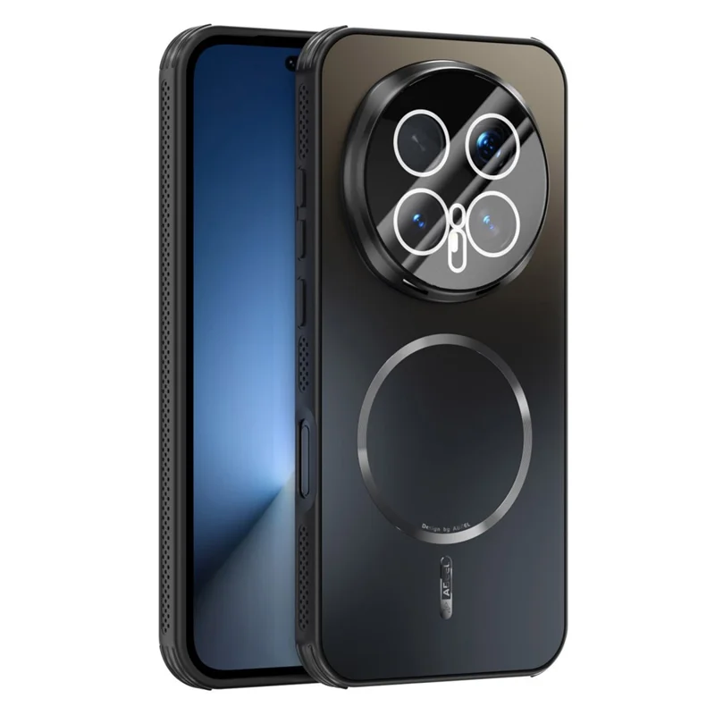 ABEEL لجهاز Honor Magic8 Pro 5G غطاء هاتف متوافق مع MagSafe من مادة TPU وPC، غطاء خلفي مات مزود بفيلم عدسة وتبريد - أسود
