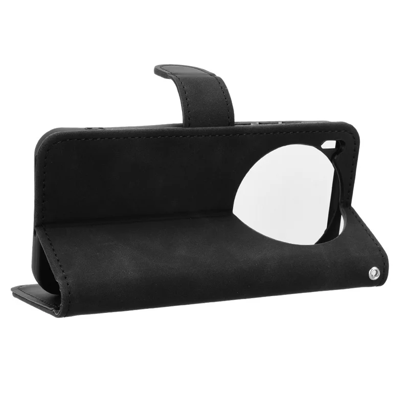 For vivo X300 5G Leather Case Skin Feel Anti Drop Wallet Flip Phone Cover - Black