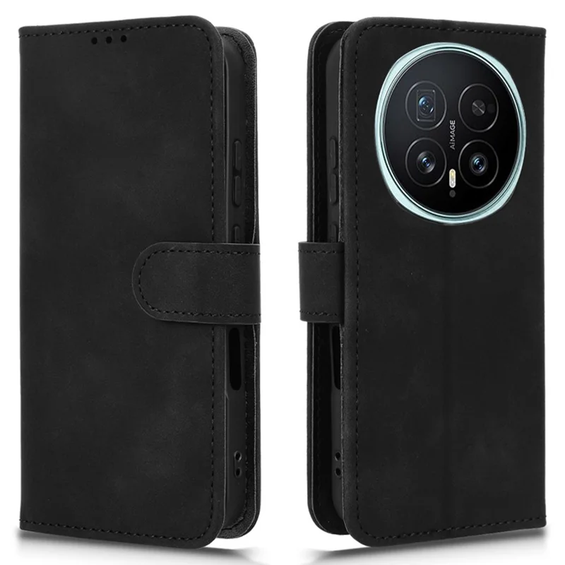 Til Honor Magic8 Pro 5G Læderetui Hudfølelse Anti-drop Wallet Flip Telefonbeskyttelse - Sort