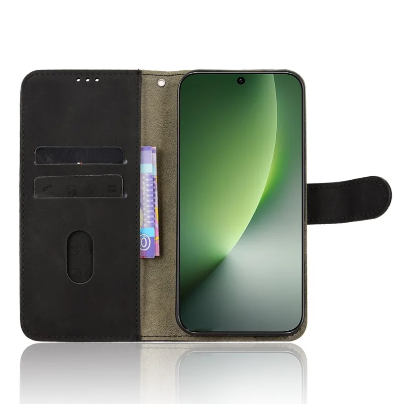 Til Honor Magic8 Pro 5G Læderetui Hudfølelse Anti-drop Wallet Flip Telefonbeskyttelse - Sort