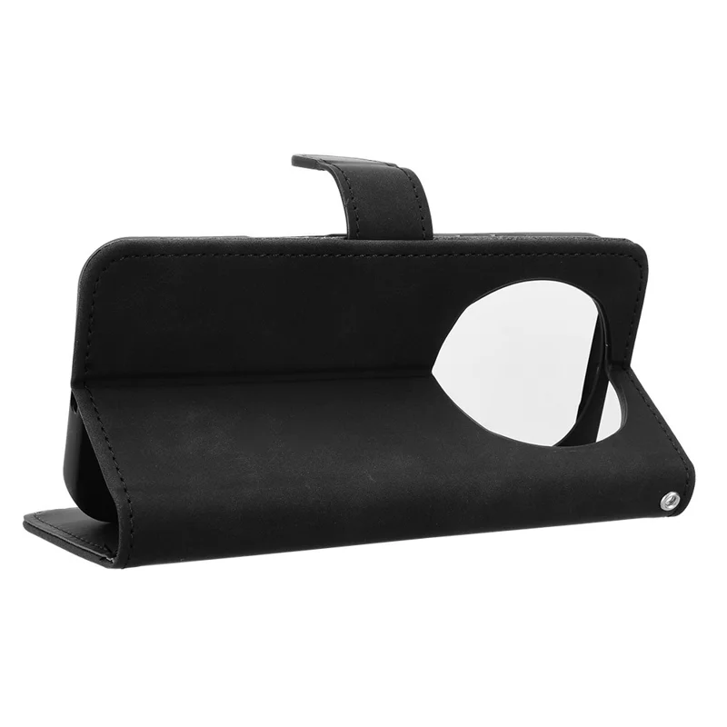 Til Honor Magic8 Pro 5G Læderetui Hudfølelse Anti-drop Wallet Flip Telefonbeskyttelse - Sort
