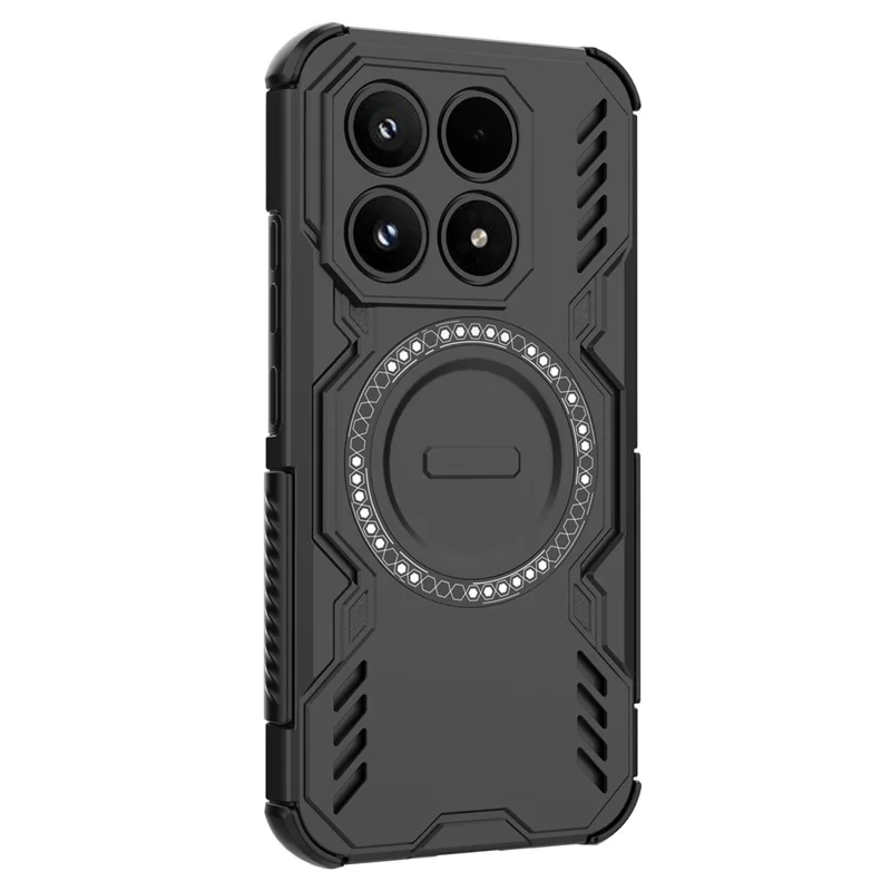 For Xiaomi 17 Magnetic Case Butterfly Armor Hollow Heat Dissipation PC + TPU Phone Cover - Black