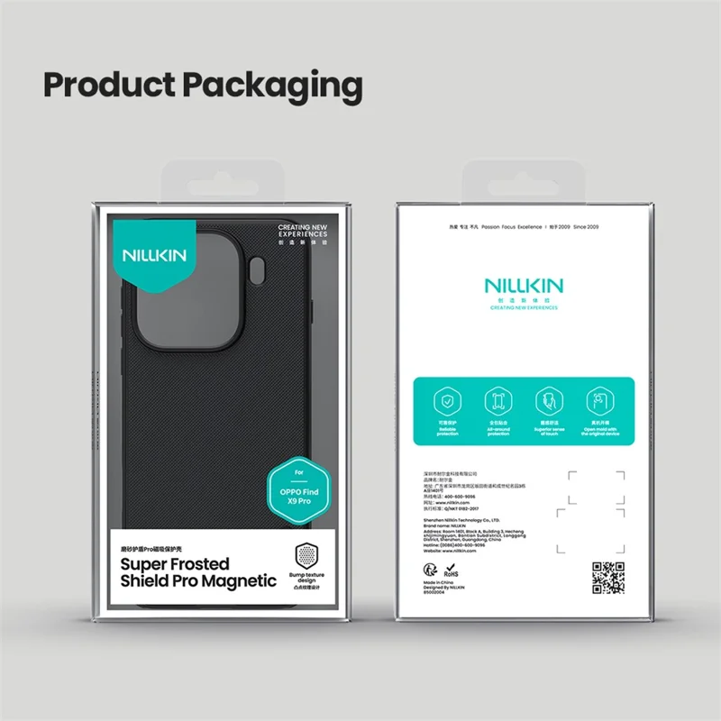 NILLKIN Frosted Shield Pro per Oppo Find X9 Pro 5G Custodia Compatibile con MagSafe PC + Copertura del telefono TPU