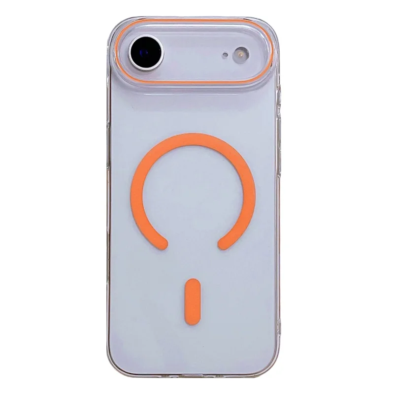 Étui Air iPhone Compatible avec MagSafe Ultra Fin Housse de Protection en PC Transparent - Orange