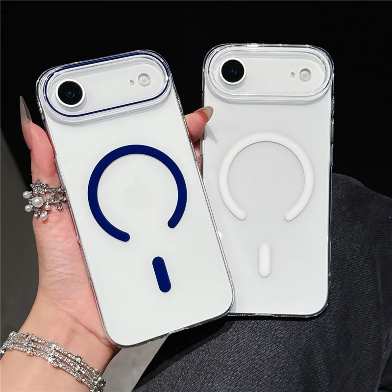 Étui Air iPhone Compatible avec MagSafe Ultra Fin Housse de Protection en PC Transparent - Orange