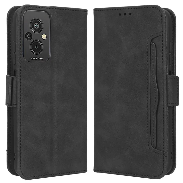 Pour Xiaomi Redmi 11 Prime 4G Slots Multiples Slots pu Leather Dual Magnetic Télat Téléphone Cover Stand Portefeuille Portefeuille - le Noir