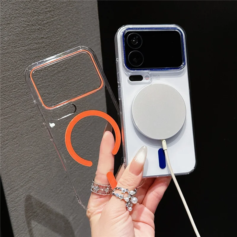 Custodia Xiaomi 17 Pro compatibile con MagSafe, ultra sottile, cover posteriore in PC trasparente - Nero