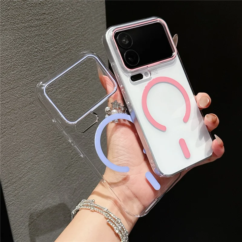 For Xiaomi 17 Pro Max Magnetic Case Ultra Thin Clear PC Phone Back Cover - Black