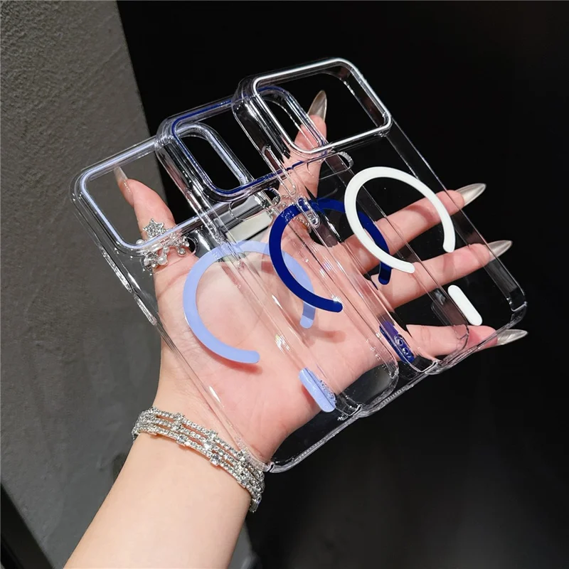 For Xiaomi 17 Pro Max Magnetic Case Ultra Thin Clear PC Phone Back Cover - Black