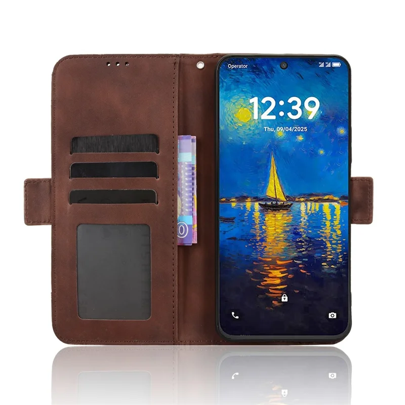 For TCL NxtPaper 60 Ultra 5G Leather Case Phone Wallet Cover with Multiple Card Slots - Brown