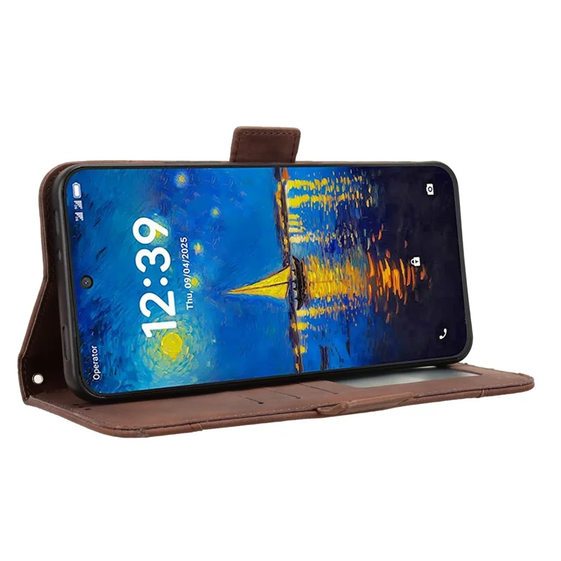 For TCL NxtPaper 60 Ultra 5G Leather Case Phone Wallet Cover with Multiple Card Slots - Brown