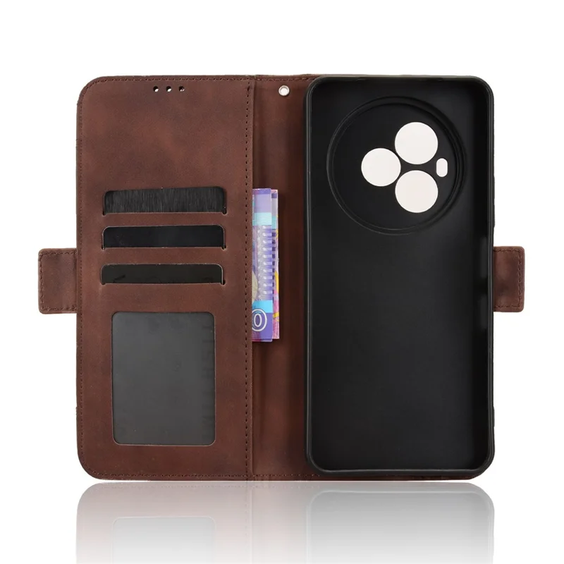 For TCL NxtPaper 60 Ultra 5G Leather Case Phone Wallet Cover with Multiple Card Slots - Brown