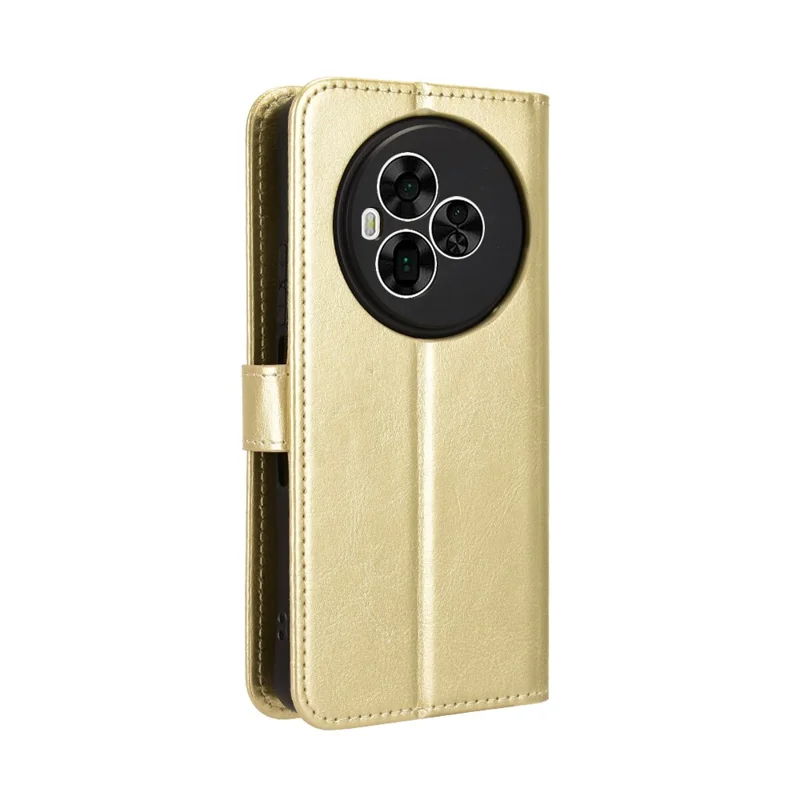 TCL NxtPaper 60 Ultra 5G PU-læderetask med snor, Crazy Horse-tekstur, telefonwalletdæksel - Guld