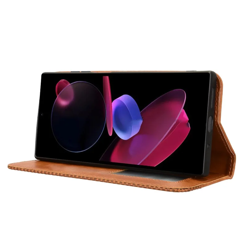 For Oukitel C62 / C62 Pro Leather Case Wallet Stand Retro Texture Phone Cover - Brown