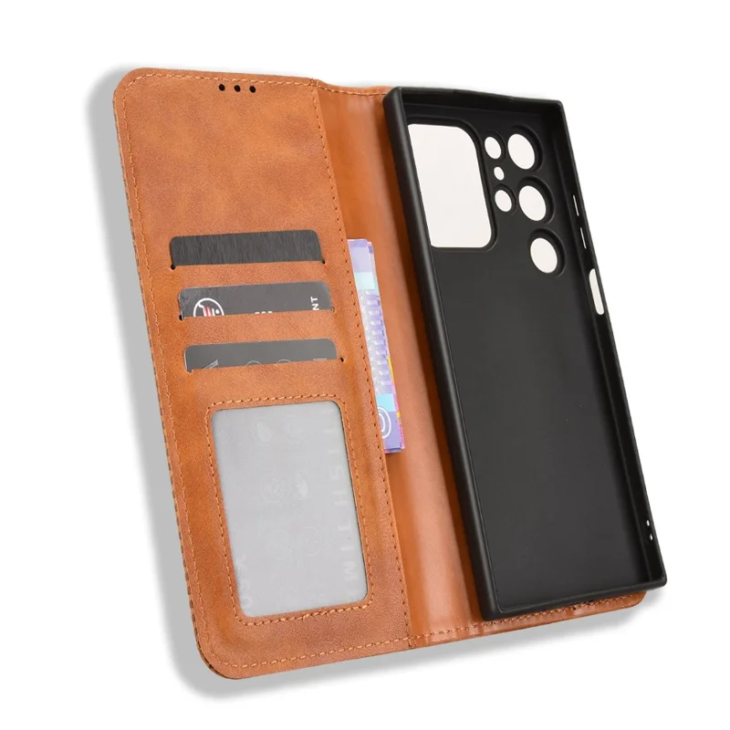 For Oukitel C62 / C62 Pro Leather Case Wallet Stand Retro Texture Phone Cover - Brown