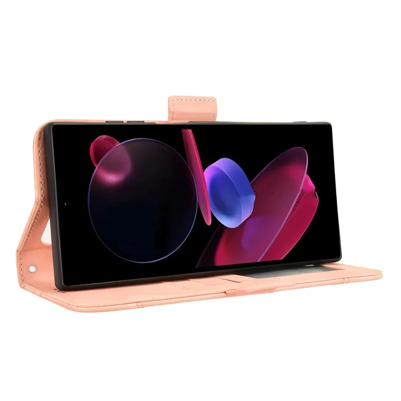 For Oukitel C62 / C62 Pro Leather Case Phone Wallet Cover with Multiple Card Slots - Pink