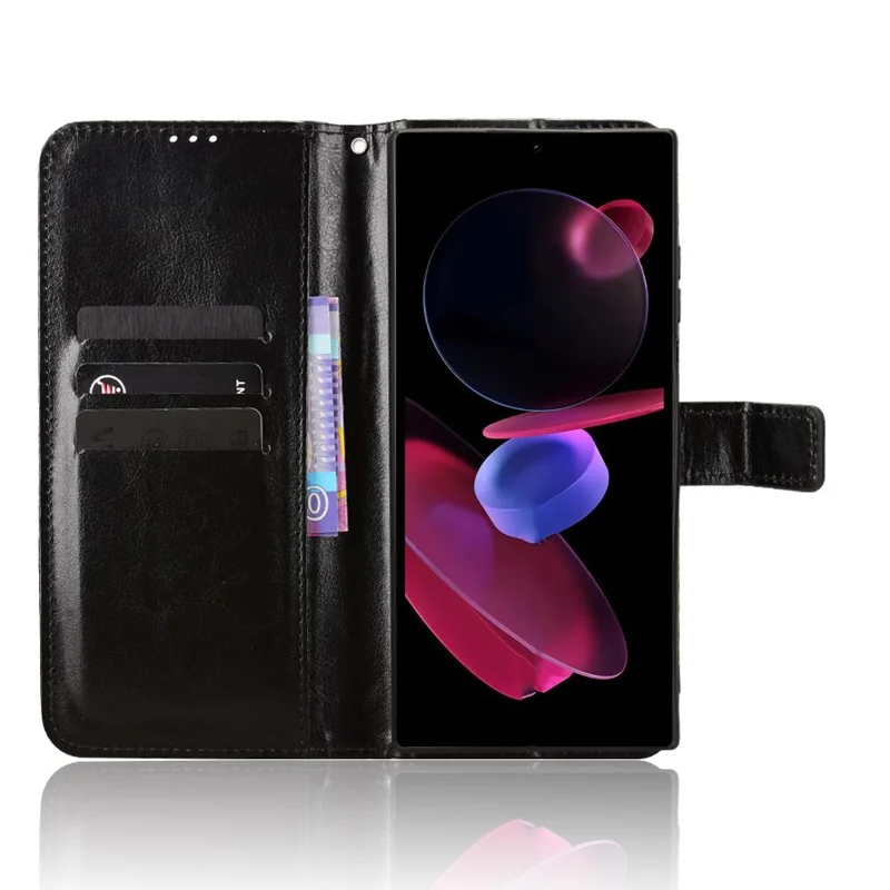 Чехол для Oukitel C62 / C62 Pro из искусственной кожи с ремешком, текстура "Crazy Horse", чехол-кошелек для телефона - черный