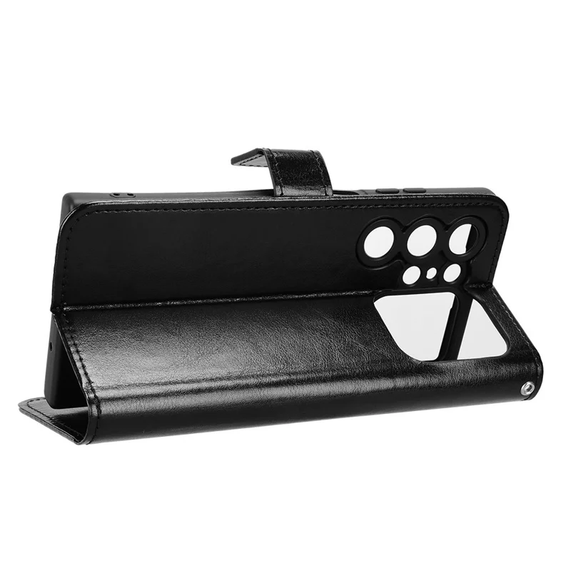 Чехол для Oukitel C62 / C62 Pro из искусственной кожи с ремешком, текстура "Crazy Horse", чехол-кошелек для телефона - черный