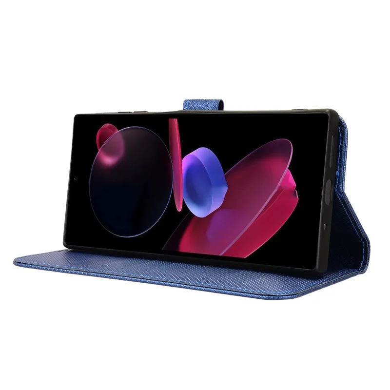 Für Oukitel C62 / C62 Pro Ledertasche mit Riemen Diamant-Textur Handyhülle - Blau