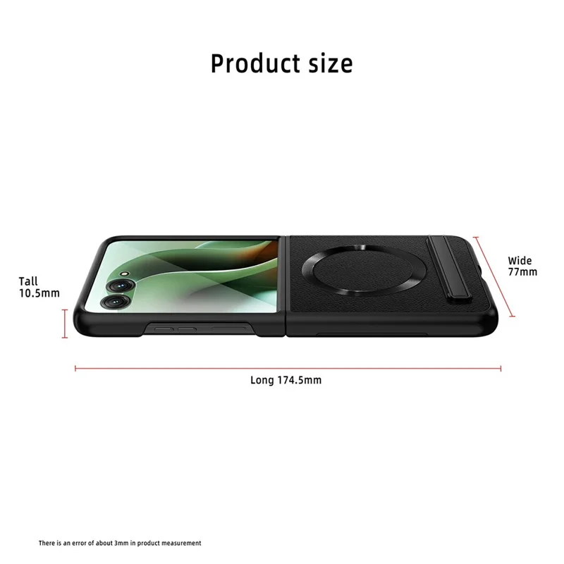 Funda para Motorola Razr 60 Ultra 5G compatible con MagSafe con soporte Funda de teléfono de PC + cuero con película de pantalla / lente - Oro