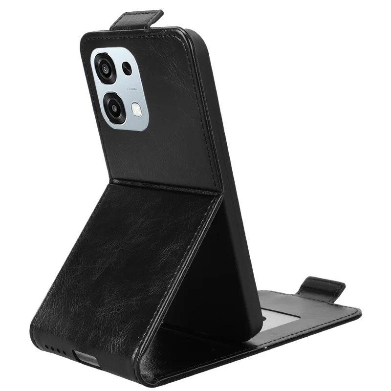 Stand Case For Oppo A6 Pro 5G  /  4G  /  F31 5G Magnetic Clasp Vertical Flip Leather Phone Cover with Card Holder - Black