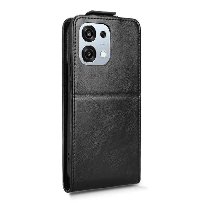 Stand Case For Oppo A6 Pro 5G  /  4G  /  F31 5G Magnetic Clasp Vertical Flip Leather Phone Cover with Card Holder - Black