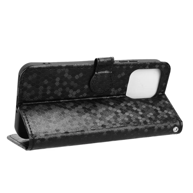 Wallet Case For Oppo A6 Pro 5G  /  4G  /  F31 5G Dot Pattern Imprint PU Leather Phone Cover with Wrist Strap - Black