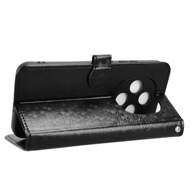 Per Oppo F13 Pro 5G / A6 Pro 5G (Cina) Custodia Portafoglio Motivo a Pois Impresso in Pelle PU Cover per Telefono con Cinturino per Polso - Nero