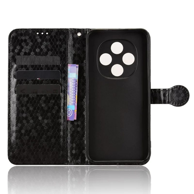 Per Oppo F13 Pro 5G / A6 Pro 5G (Cina) Custodia Portafoglio Motivo a Pois Impresso in Pelle PU Cover per Telefono con Cinturino per Polso - Nero