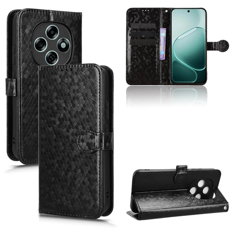 Per Oppo F13 Pro 5G / A6 Pro 5G (Cina) Custodia Portafoglio Motivo a Pois Impresso in Pelle PU Cover per Telefono con Cinturino per Polso - Nero
