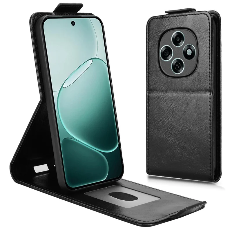 For Oppo F13 Pro 5G  /  A6 Pro 5G (China) Stand Case Magnetic Clasp Vertical Flip Leather Phone Cover with Card Holder - Black