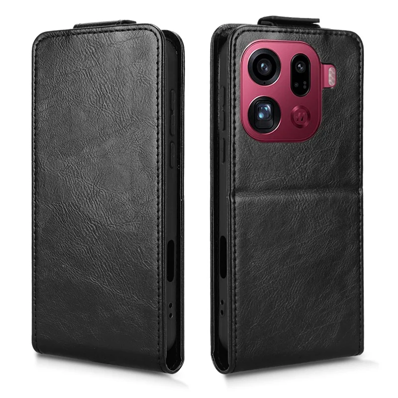 Per Oppo Find X9 Pro 5G Custodia Stand Fermaglio Magnetico Flip Verticale Cover in Pelle con Porta Carte - Nero