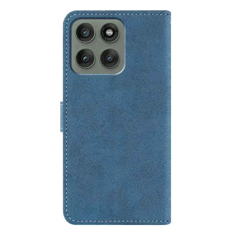 Capa Motorola Edge 60 Pro 5G Retro de Couro PU com Slots de Cartão Giratórios - Azul