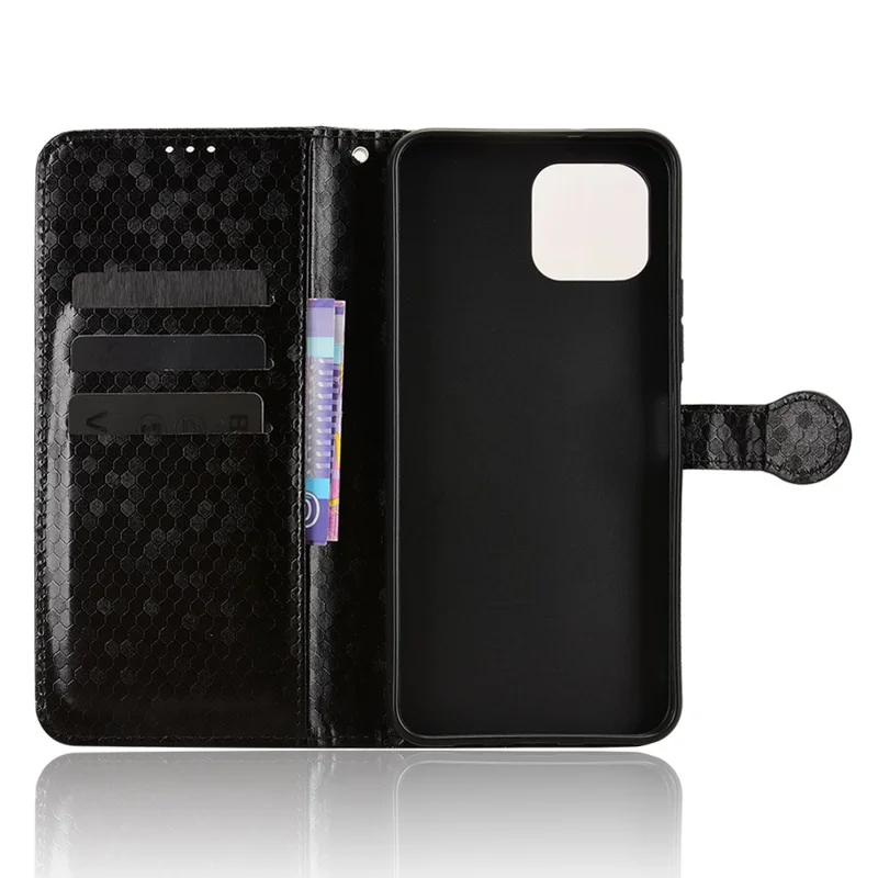 For T-Mobile Revvl 8 Pro  /  T Phone 3 Pro Wallet Case Dot Pattern Imprint PU Leather Phone Cover with Wrist Strap - Black