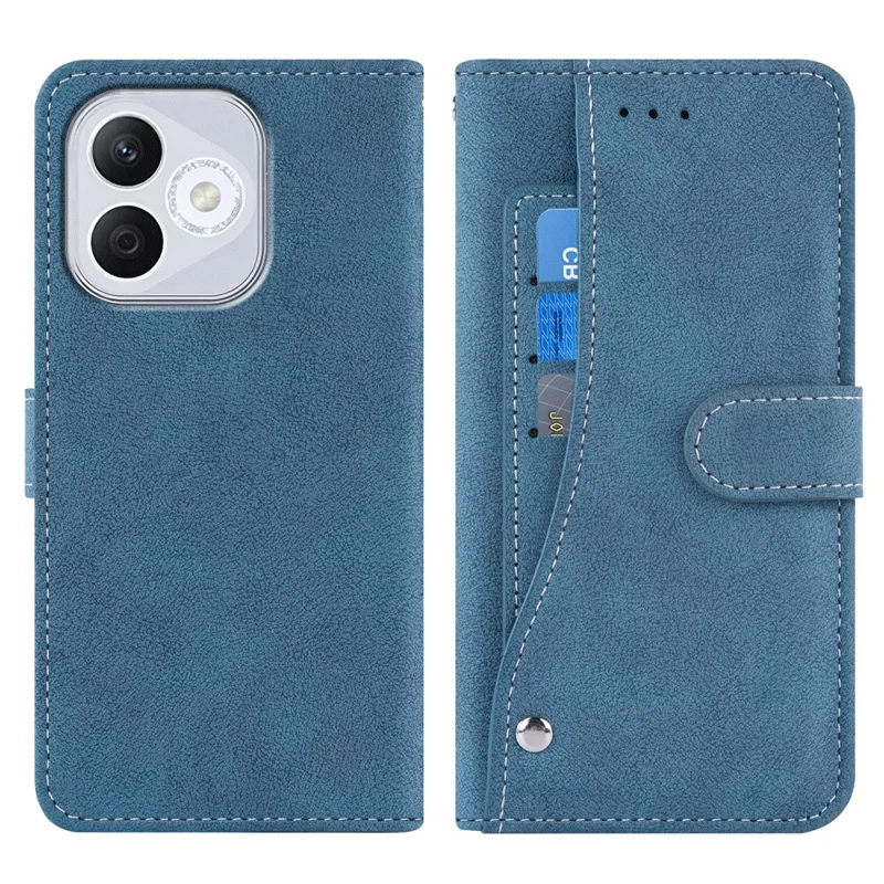 For Honor 400 Lite 5G / X70i Case Retro PU Leather Wallet Phone Cover with Rotating Card Slots Holder - Blue