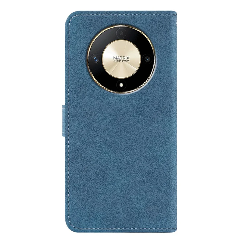 Capa de Telefone para Honor Magic6 Lite 5G / X9b 5G / X50 5G Retro Carteira de Couro PU com Slots de Cartão Giratórios - Azul
