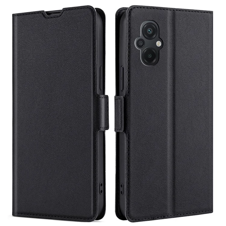 Custodia per Cellulare per Xiaomi Poco M5 4G Anti-graffio Chiusura Magnetica Doppia Custodia in Pelle PU con Supporto per Schede - Nero