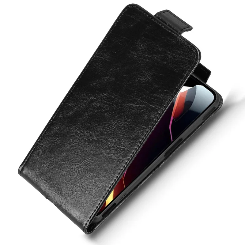 For ZTE nubia Neo 2 5G Stand Case Magnetic Clasp Vertical Flip Leather Phone Cover with Card Holder - Black