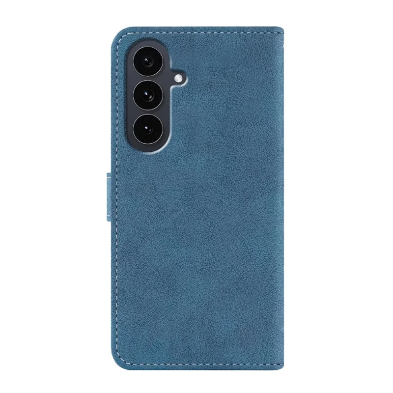 Samsung Galaxy S25 FE Hülle Retro PU-Leder Brieftasche Handyhülle mit rotierenden Kartenschlitzen - Blau